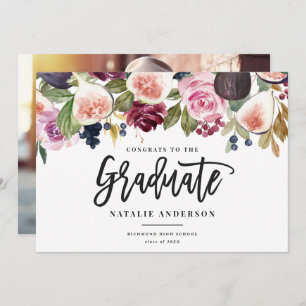 Rosa bordeauxfarbenes Foto Absolventen Glückwünsch