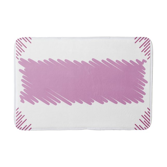 Rosa Border Bath Mat mit mittlerem Strickdesign Badematte (Vorderseite)