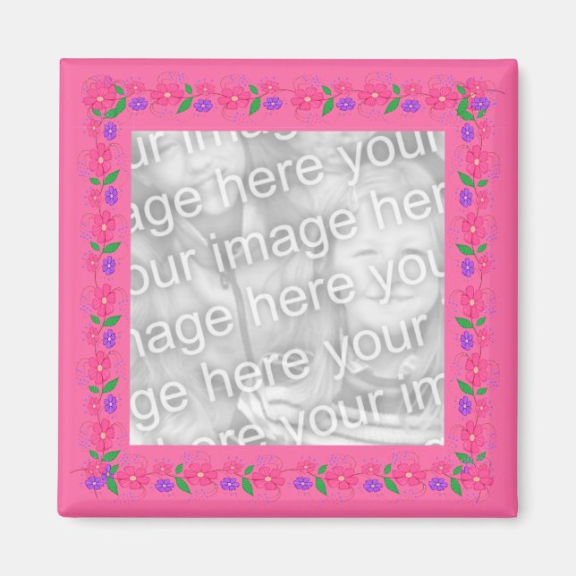 Rosa Border Blume 012 Foto Magnet (Vorne)