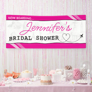 Rosa Bordkarte Junggesellinnenabschied Banner