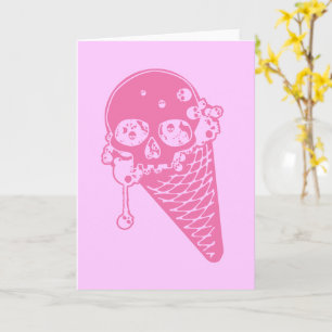 Rosa böse Eiscreme-Kone-Karte Karte