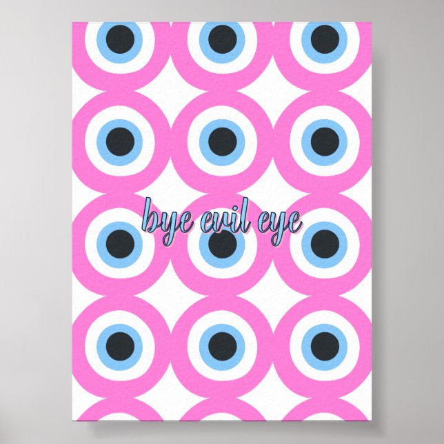 rosa böser Blick anpassbares Poster 🧿 (Vorne)