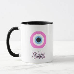 rosa böser Blick Tasse anpassbar