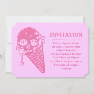 Rosa böser Eiscremekegel Einladung