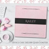 Rosa Boss-Babe-Büro-Chic-Stil Glasuntersetzer