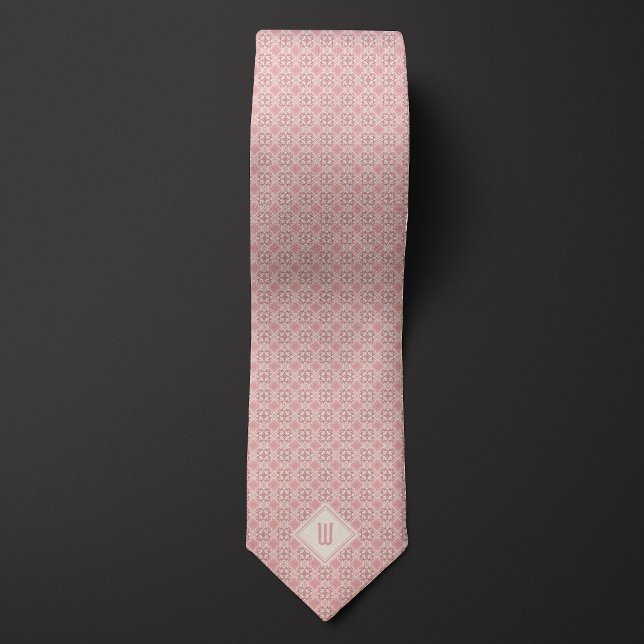 Rosa Botanisch Inspiriert Monogramm Krawatte (Von Creator hochgeladen)