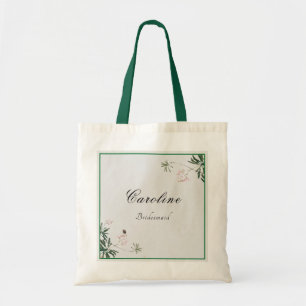 Rosa Botanische japanische Printmaid Tragetasche