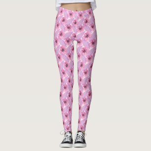 Rosa botanische Wasserfarbe Florales Naturdesign B Leggings