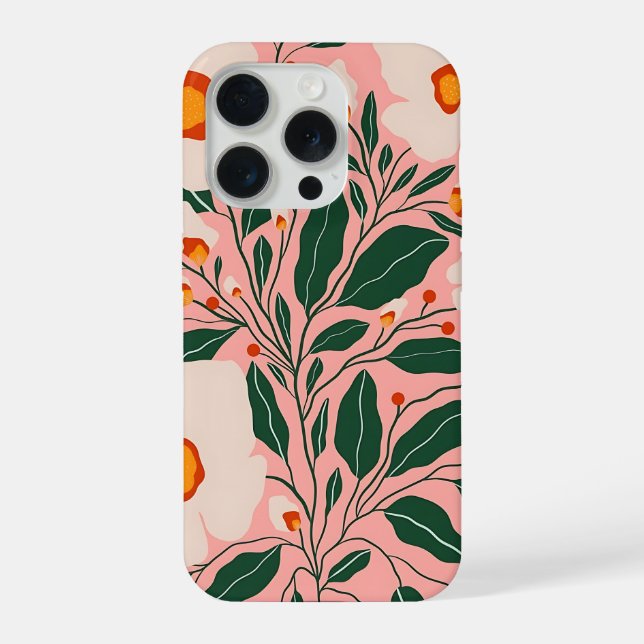 Rosa Botanischer Blumen-Handyhülle iPhone Hülle (Rückseite)