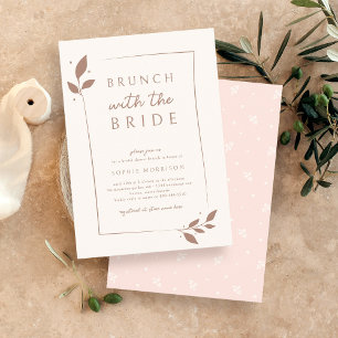 Rosa Botanischer Brunch mit Bride-Brautparty Einladung