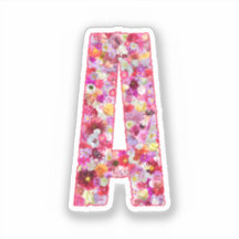 Rosa botanisches Monogramm Blumenletter A Initiale