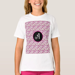 Rosa botanisches Rebenmuster   Elegantes Blumenbla T-Shirt