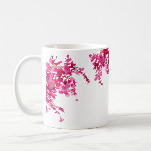 Rosa Bougainvillea Aquarellblume Kaffeetasse