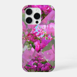 Rosa Bougainvillea-Blüten Diamantschliff-Design, iPhone 16 Pro Hülle