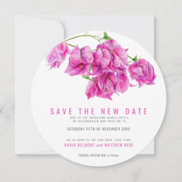 Rosa Bougainvillea rettete das neue Datum Hochzeit Save The Date