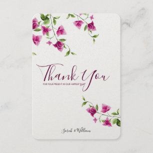 Rosa Bouganvilla-Blume danken Ihnen zu kardieren Dankeskarte