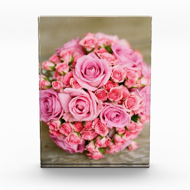 Rosa Bouquet der Blume Fotoblock (Vorderseite)