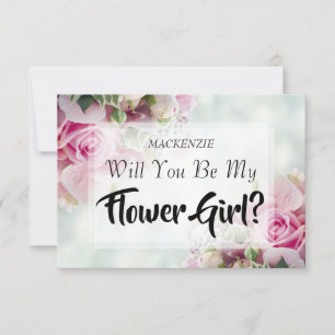 Rosa Bouquet Flower Girl - Vorschlag für eine Rich RSVP Karte