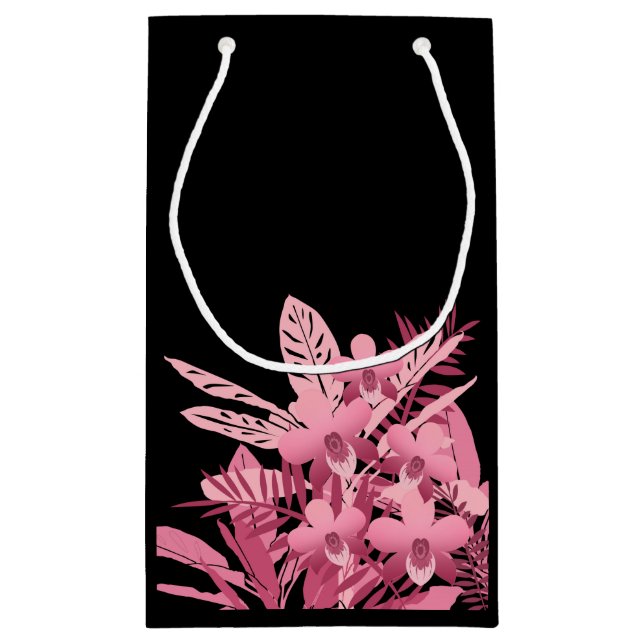 Rosa Bouquet tropisch Kleine Geschenktüte (Rückseite)