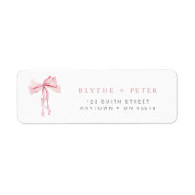 Rosa Bow Address Label Blush Ribbon Coquette Girl