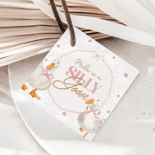 Rosa Bow Albern Gänse Coquette Geburtstag Geschenkanhänger
