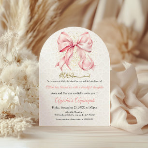 Rosa Bow Aqeeqah Arch Einladung