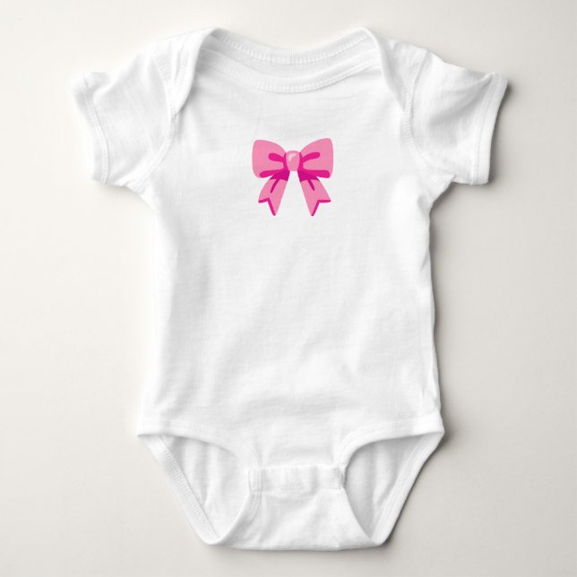 Rosa Bow Baby Strampler (Vorderseite)