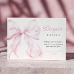 Rosa Bow Babydusche Windelwanne Begleitkarte<br><div class="desc">Babyduschdiapard mit rosafarbenem Bug.</div>