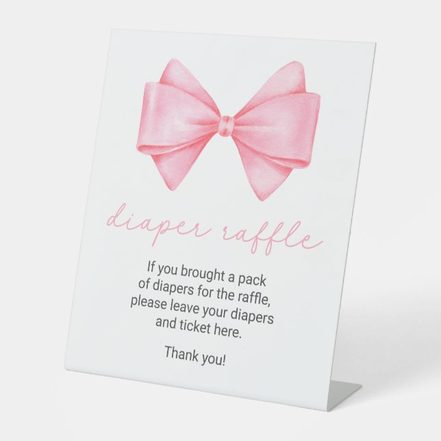 Rosa Bow Babydusche Windelwanne Sockelschild (Vorderseite)