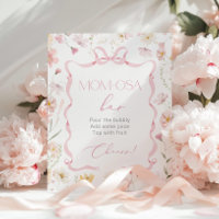 Rosa Bow Band Wildblume Momosa Bar Aquarell