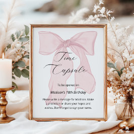 Rosa Bow Coquette 1. Geburtstagszeit Kapsel Poster