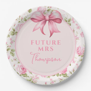 Rosa Bow Coquette Brautparty Frau Future Pappteller