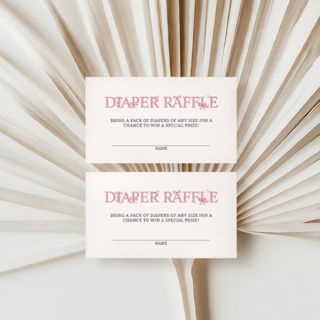 Rosa Bow Diaper Raffle Baby Dusche Begleitkarte (Von Creator hochgeladen)
