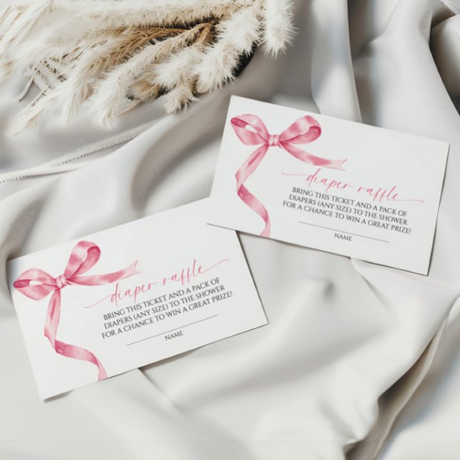 Rosa Bow Diaper Raffle Begleitkarte (Von Creator hochgeladen)