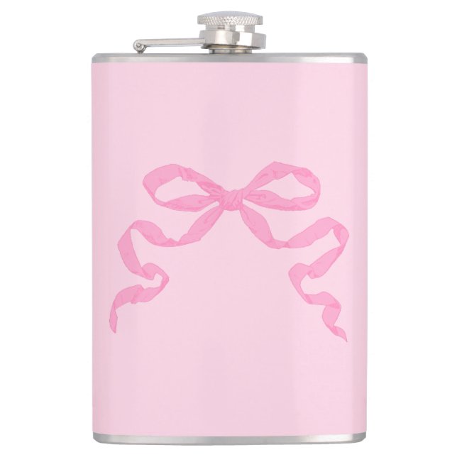 Rosa Bow Flachmann (Vorderseite)