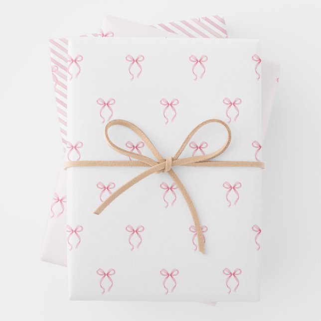 Rosa Bow Geschenkpapier Set (Beispiel)