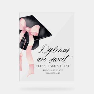 Rosa Bow Gradation Diplomas sind süß, nehmen Sie e Acrylschild