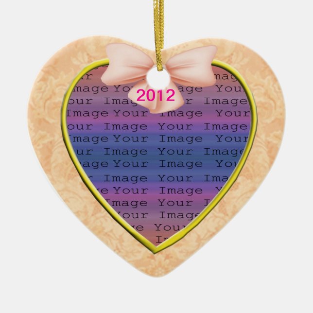 Rosa Bow Hochzeitsdekoration Keramikornament (Vorne)