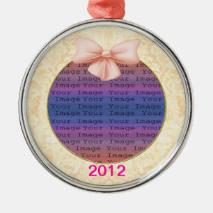 Rosa Bow Hochzeitsdekoration Silbernes Ornament