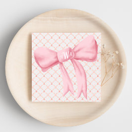 Rosa Bow Monogram Hearts Napkin Serviette