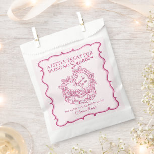 Rosa Bow Retro Herz Coquette Brautparty Geschenktütchen
