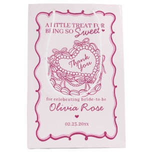 Rosa Bow Retro Herz Coquette Brautparty Mittlere Geschenktüte