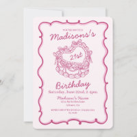Rosa Bow Retro Herz Coquette Kuchen 21. Geburtstag