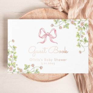 Rosa Bow Vintage Wildblume Kinderdusche Gästebuch