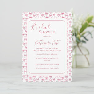 Rosa Bows Bridal Dusche Einladung