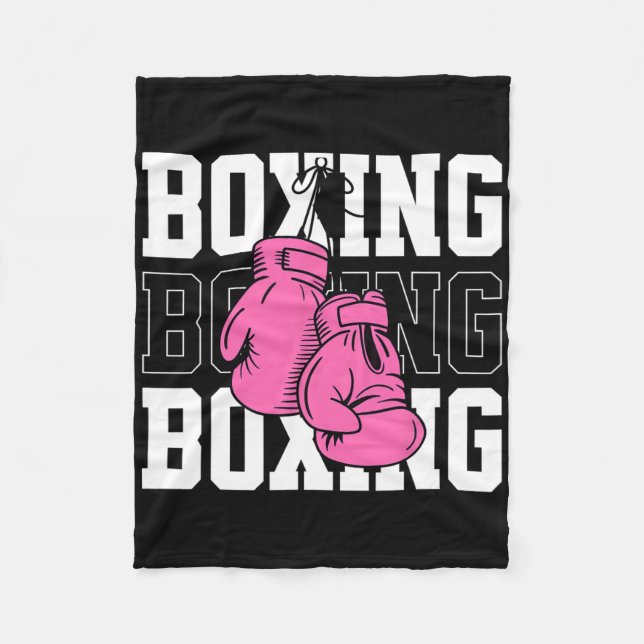 Rosa Boxhandschuhe Fleecedecke (Vorderseite)