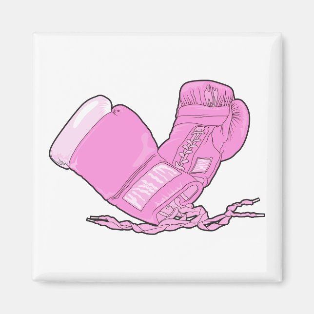 rosa Boxhandschuhe Vektor Magnet (Vorne)