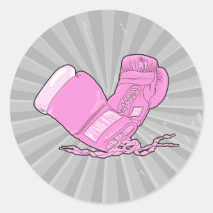 rosa Boxhandschuhe Vektor Runder Aufkleber