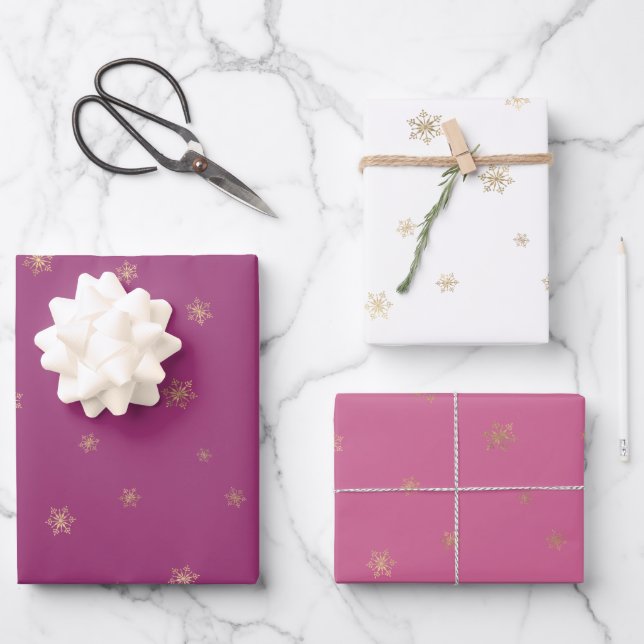 Rosa Boysenberge Weihnachten Geschenkpapier Set (Vorderseite)