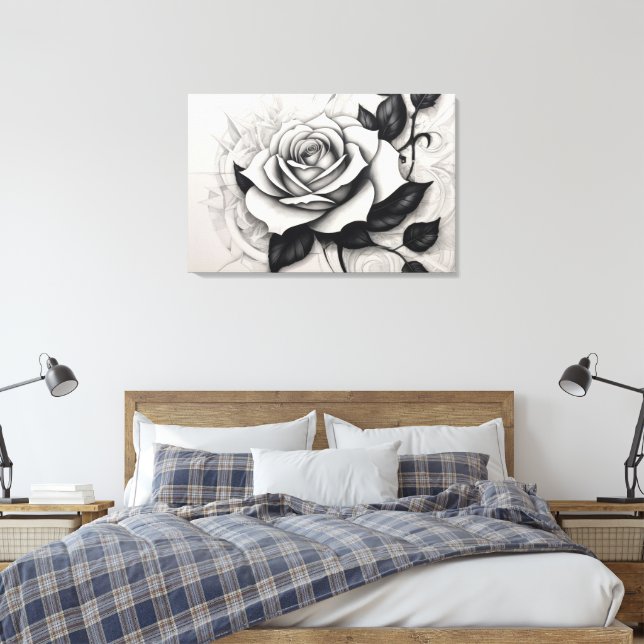 Rosa Branca Abstrata Leinwanddruck (Insitu (Schlafzimmer))